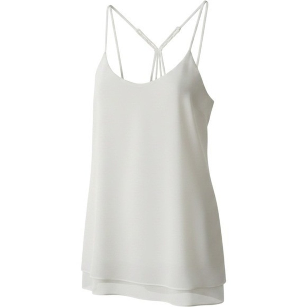 Naked Zebra White Braided T-Back Double Layer Chiffon Camisole Tank Top Small